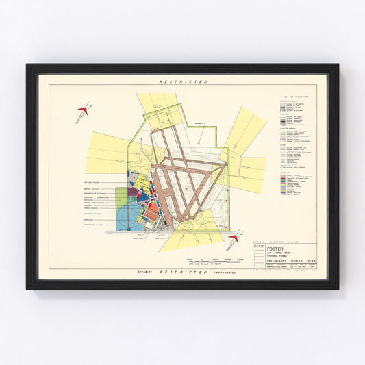 Vintage Map of Foster Air Force Base, 1951