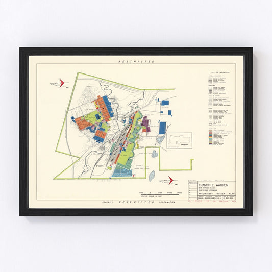Vintage Map of Francis E. Warren Air Force Base, 1952
