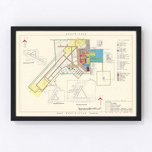Vintage Map of Luke Air Force Base, 1951
