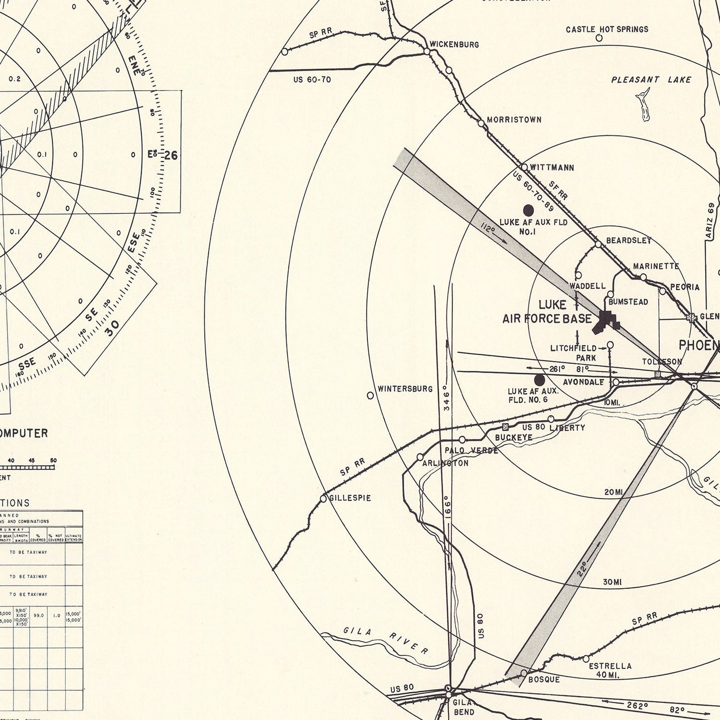 Vintage Map of the Luke Air Force Base Vicinity, 1951