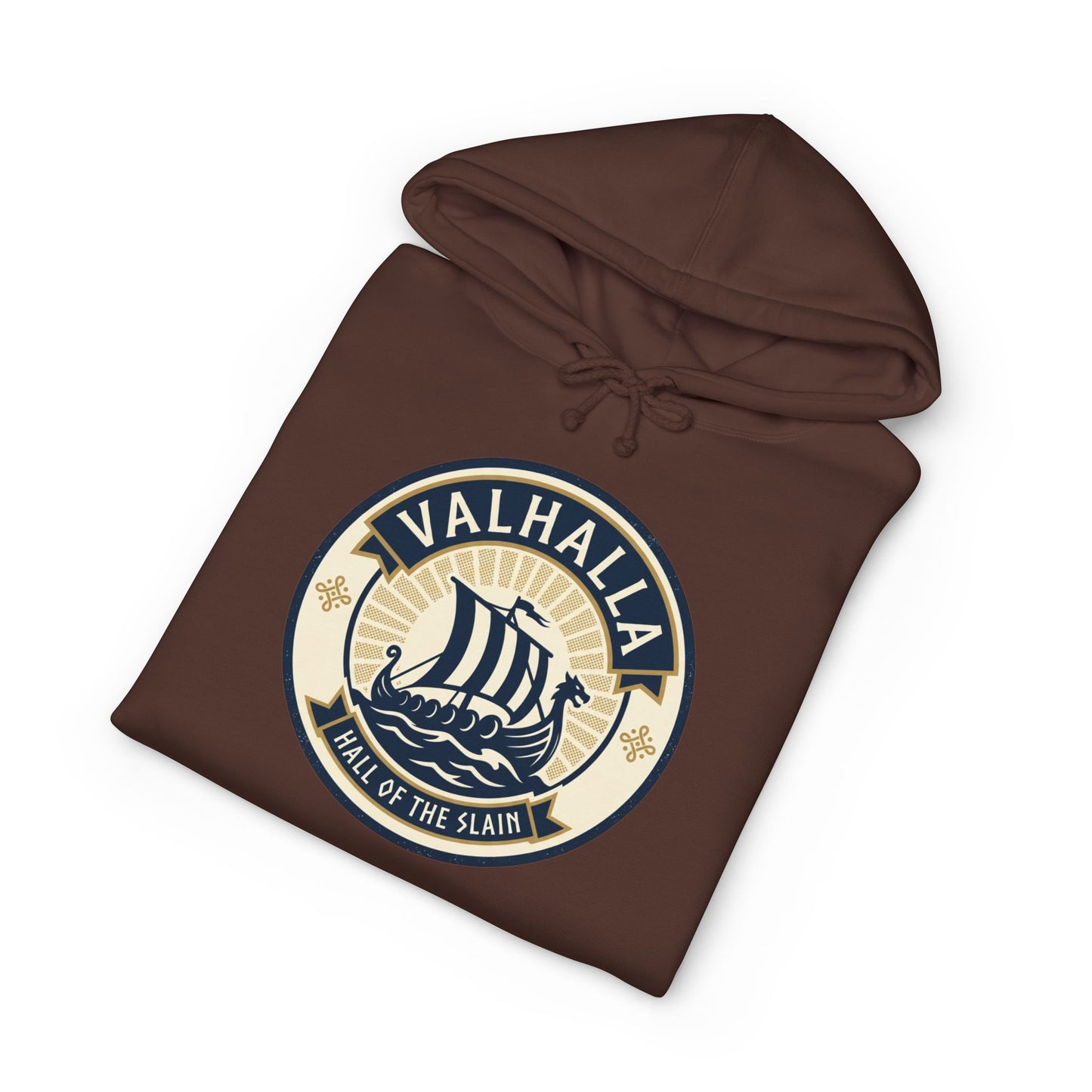 Valhalla Viking Ship Hoodie — Norse Mythology Graphic Pullover