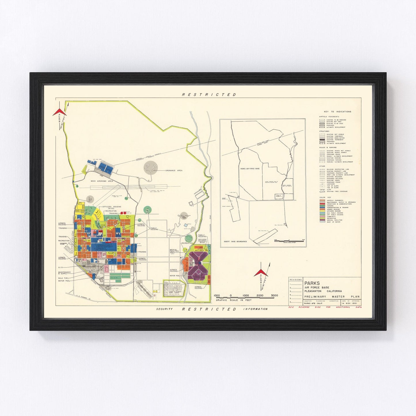 Vintage Map of Parks Air Force Base, 1951