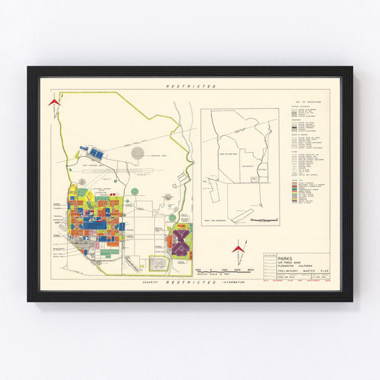 Vintage Map of Parks Air Force Base, 1951