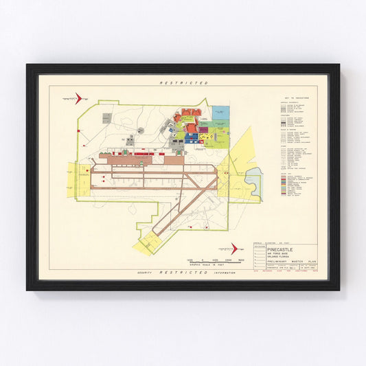 Vintage Map of Pinecastle Air Force Base, 1952