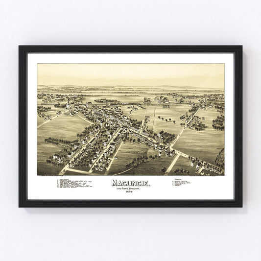 Vintage Map of Macungie, Pennsylvania 1893