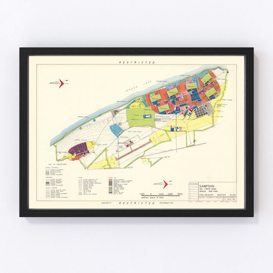 Vintage Map of Sampson Air Force Base, 1951