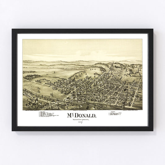 Vintage Map of McDonald, Pennsylvania 1897
