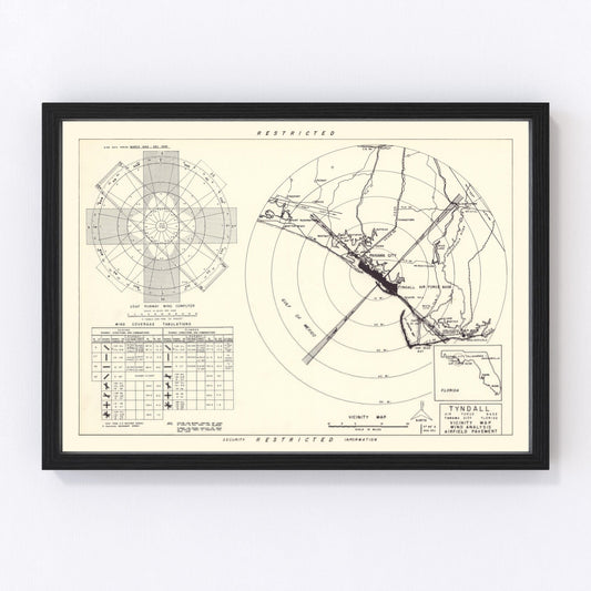 Vintage Map of the Tyndall Air Force Base Vicinity, 1952