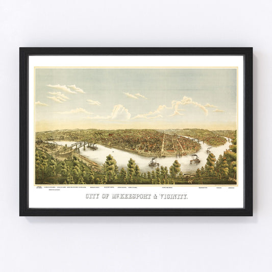 Vintage Map of McKeesport, Pennsylvania 1893