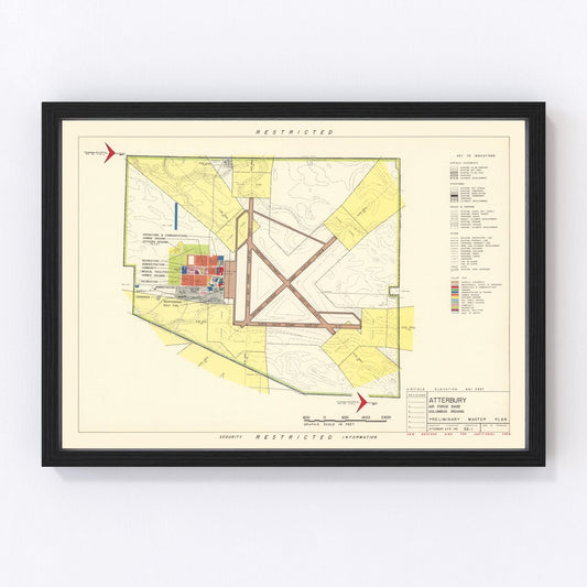 Vintage Map of Atterbury Air Force Base, 1953
