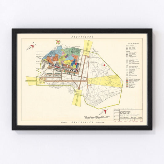 Vintage Map of Westover Air Force Base, 1951