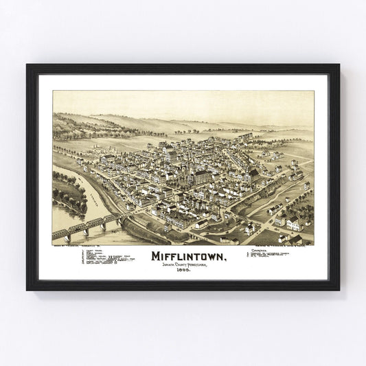 Vintage Map of Mifflintown, Pennsylvania 1895