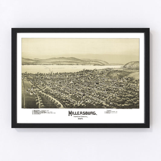Vintage Map of Millersburg, Pennsylvania 1894