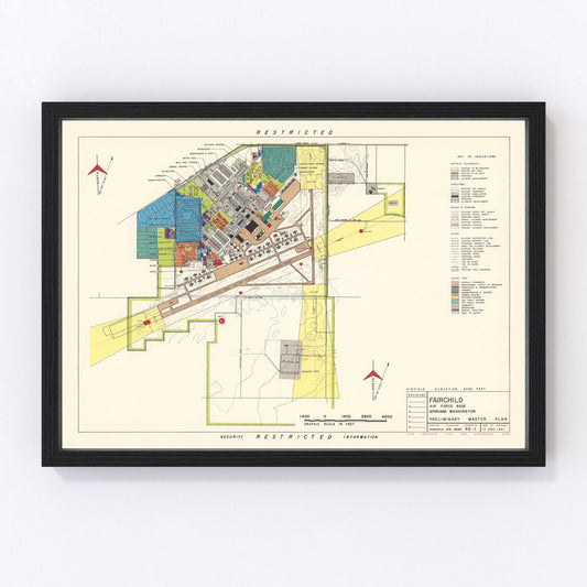 Vintage Map of Fairchild Air Force Base, 1951