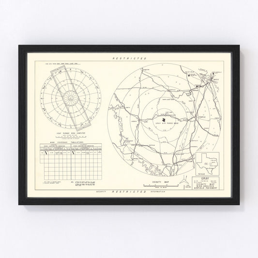 Vintage Map of the Gray Air Force Base Vicinity, 1951