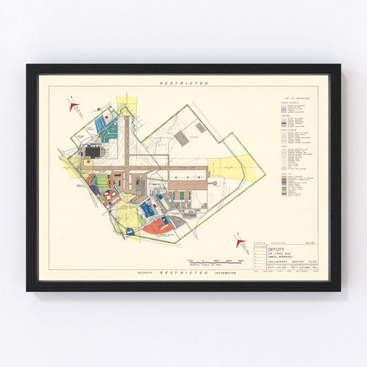 Vintage Map of Offutt Air Force Base, 1951