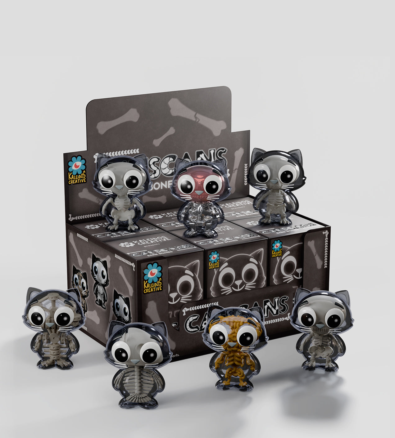 Catscans Bare Bones Blind Box - Charlie the Cat X-Ray Series by Kaleidos Creative