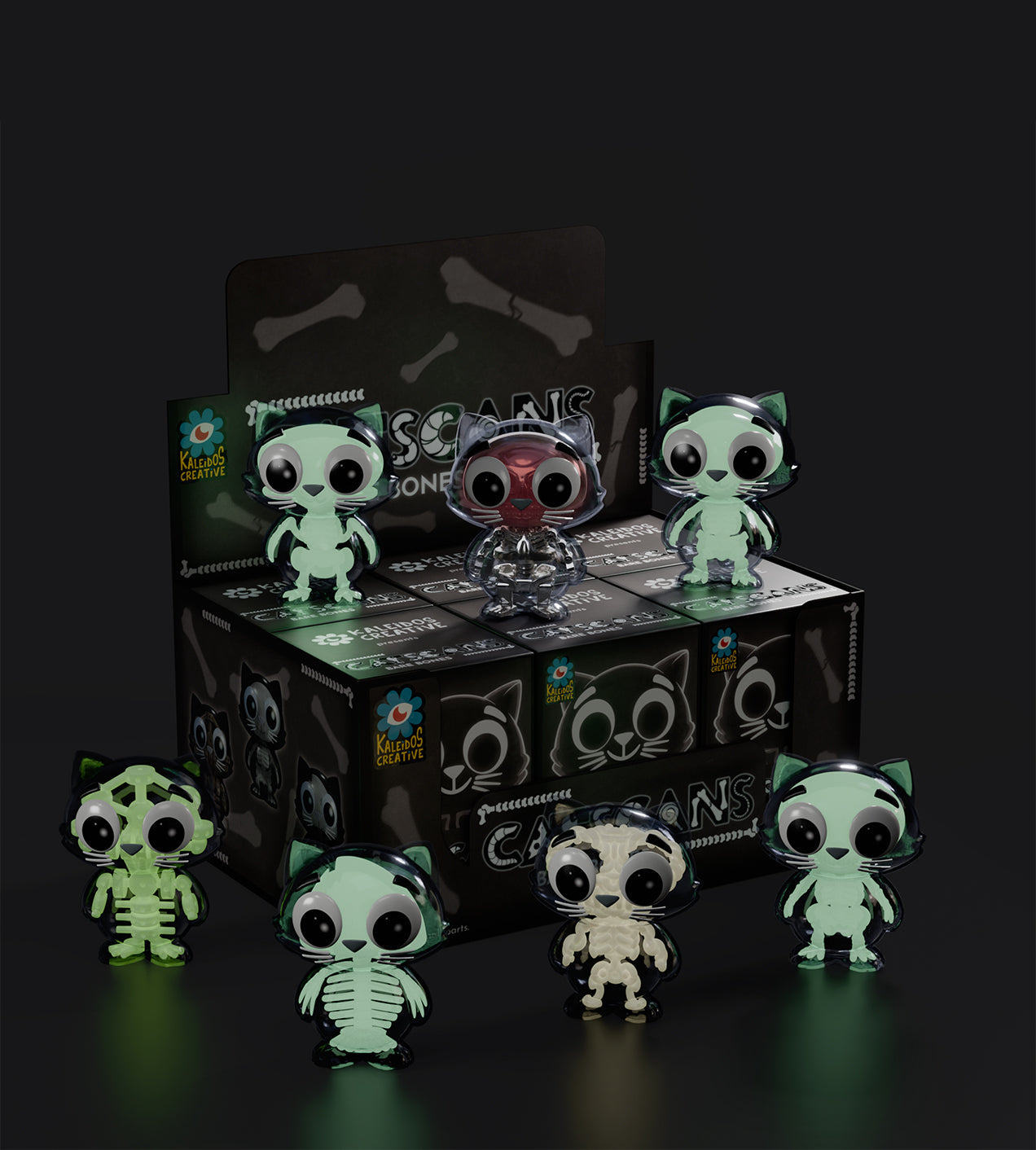 Catscans Bare Bones Blind Box - Charlie the Cat X-Ray Series by Kaleidos Creative