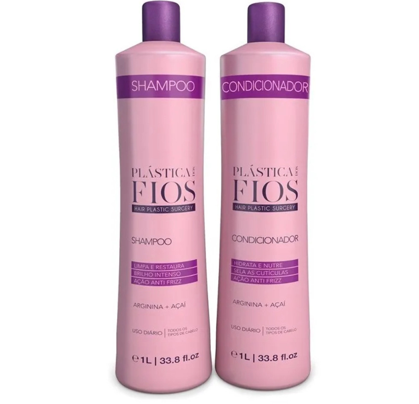 Cadiveu Plastica Dos Fios Shampoo And Conditioner Hair Nutrition Kit 34fl 0z 1000ml
