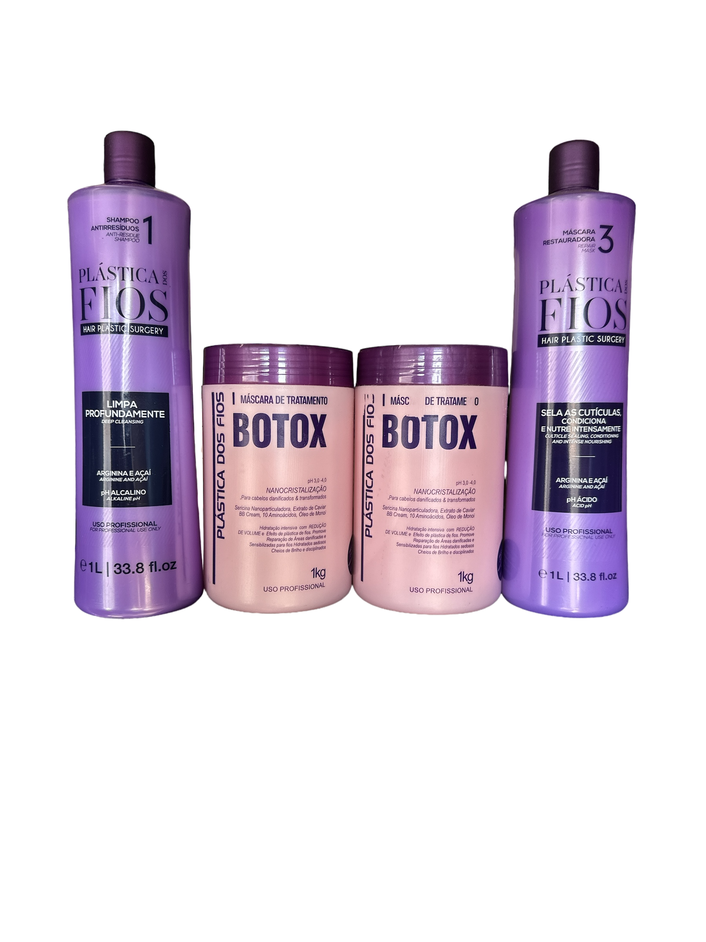 Plastica dos Fios Anti Residue Shampoo Hair Btox And Hydrating Mask Bundle