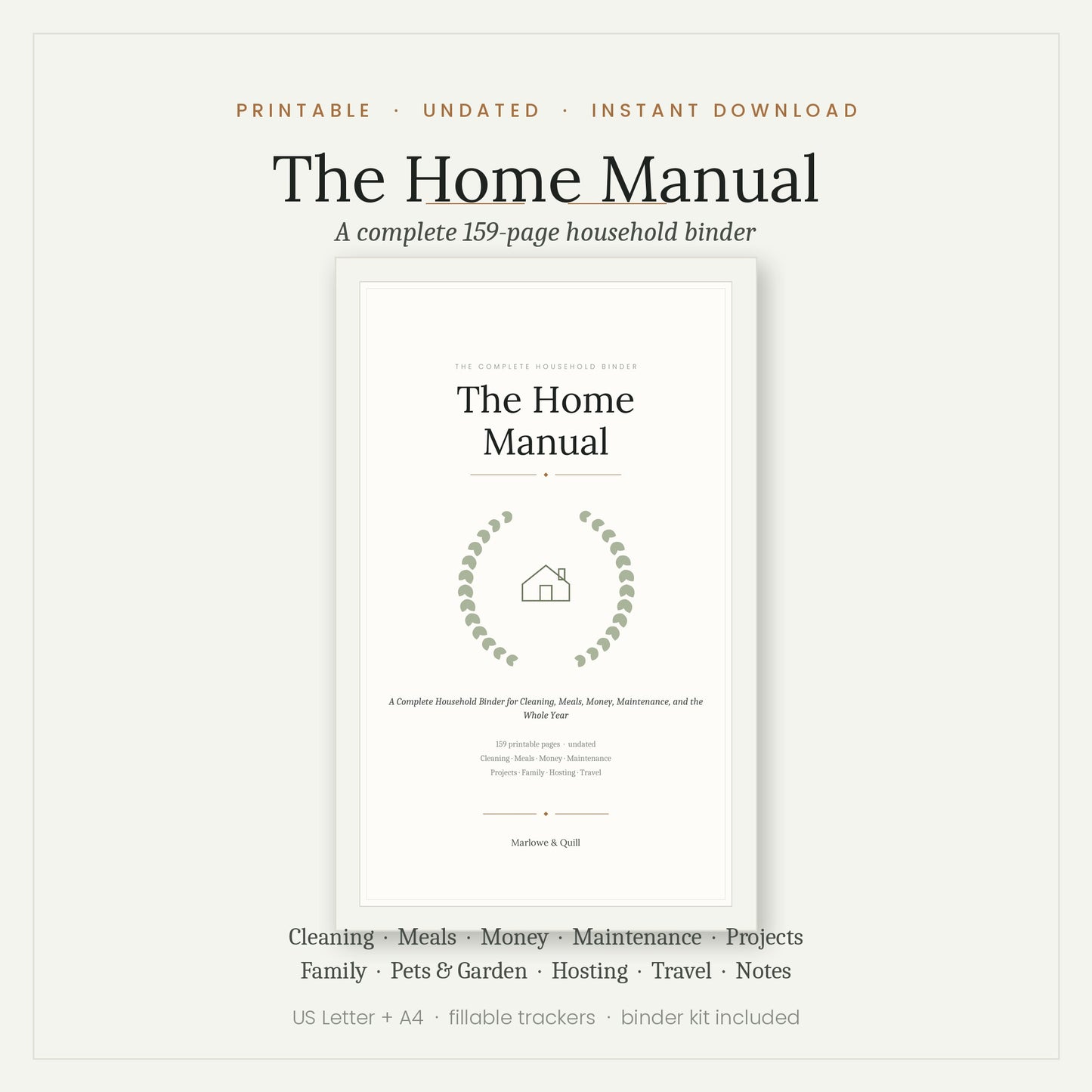 THE COMPLETE HOUSEHOLD BINDER The Home Manual (Printable)