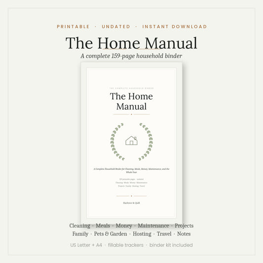 THE COMPLETE HOUSEHOLD BINDER The Home Manual (Printable)