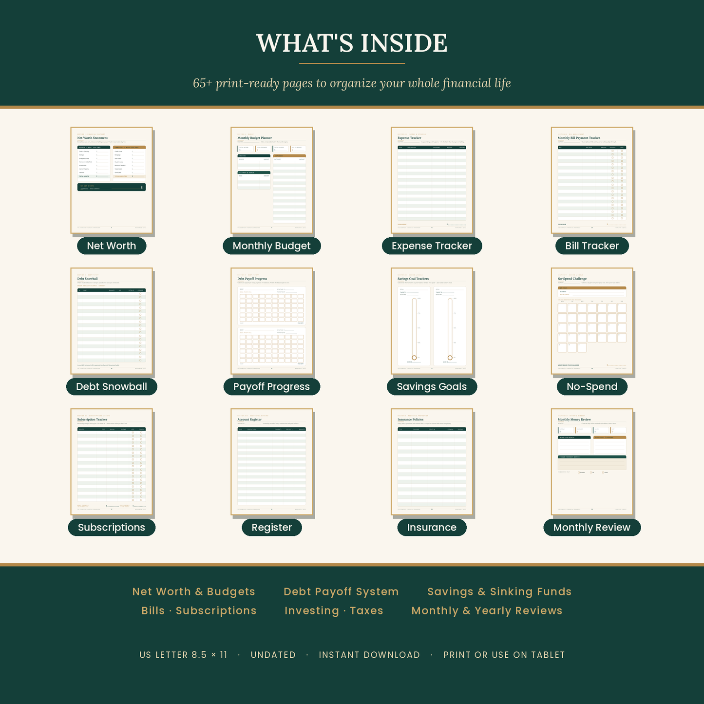 THE COMPLETE Financial Organizer (Printable)