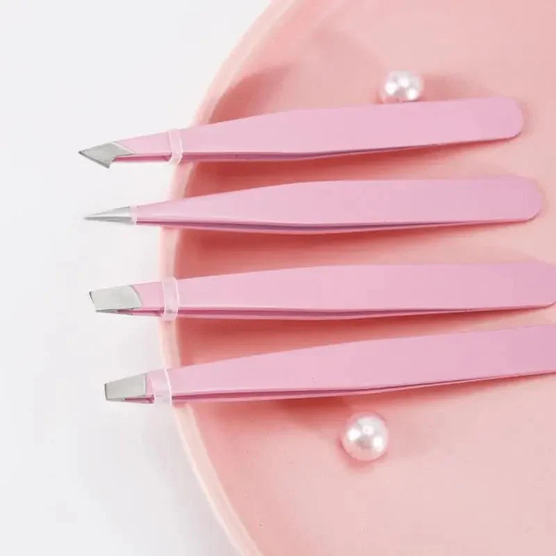 4pcs Set Professional Tweezers Set Perfect For Eyebrow Hair Removal Splinter Very Effortless and Relaxed to Remove for women