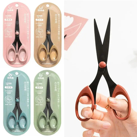 Color Scissors with Stainless Steel Blade - Safe Design for Paper Cutting, Crafts, and Office Use
