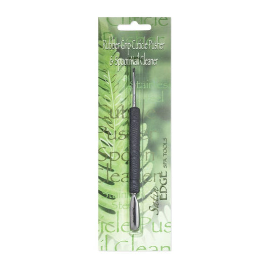 Satin Edge Rubber Grip Cuticle Pusher and Spoon Nail Cleaner