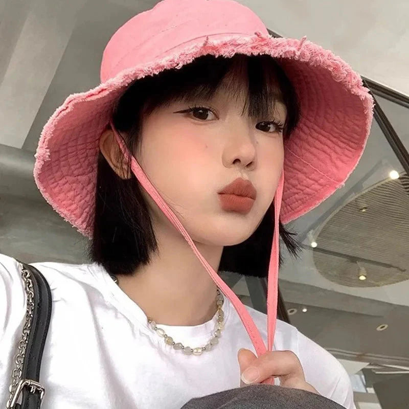 Unisex Tassel Cotton Bucket Hat