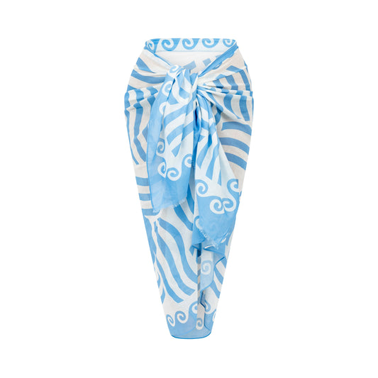 Mykonos Pareo - Aegean Blue Sun Pattern