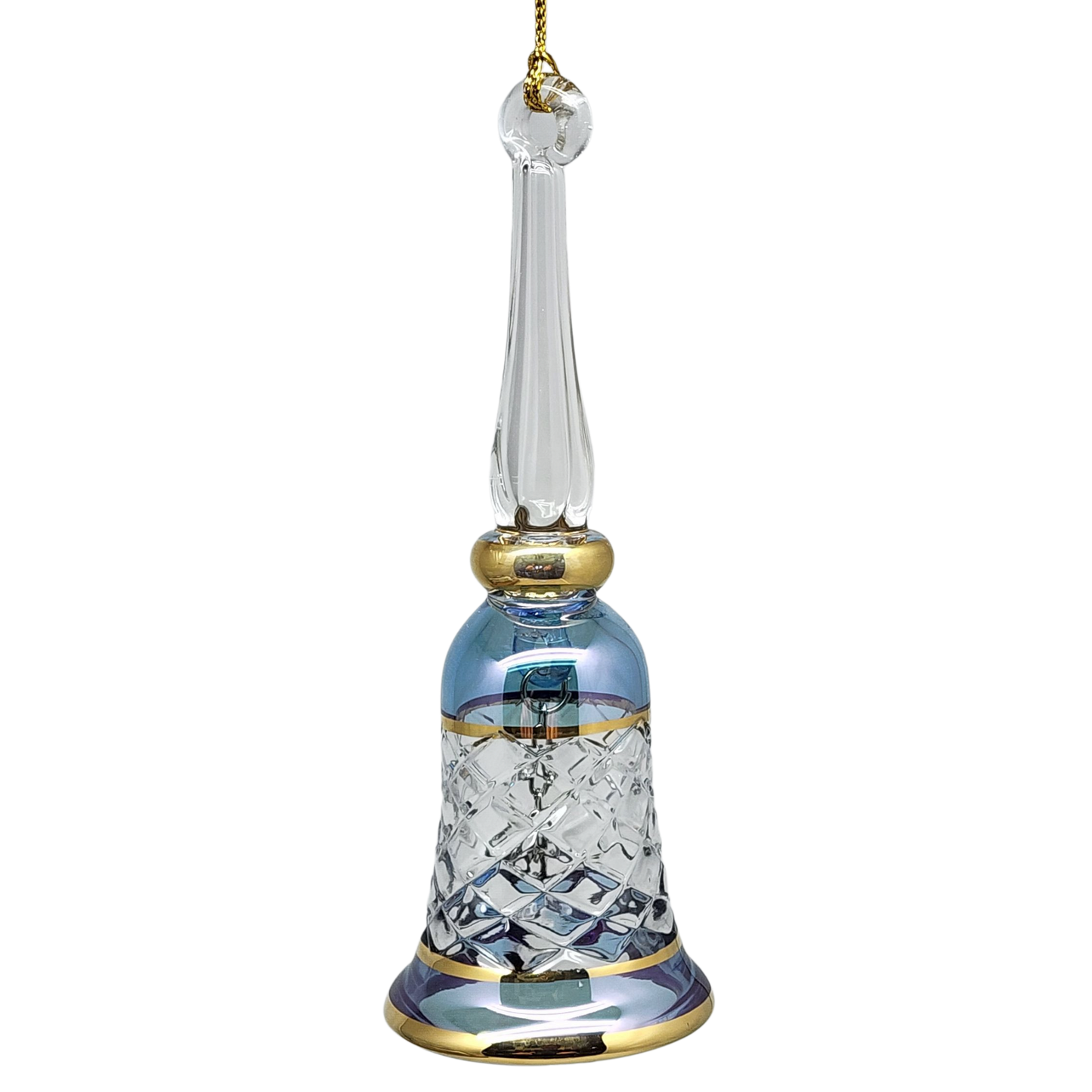 Gold Cut Etched Bell - Blue
