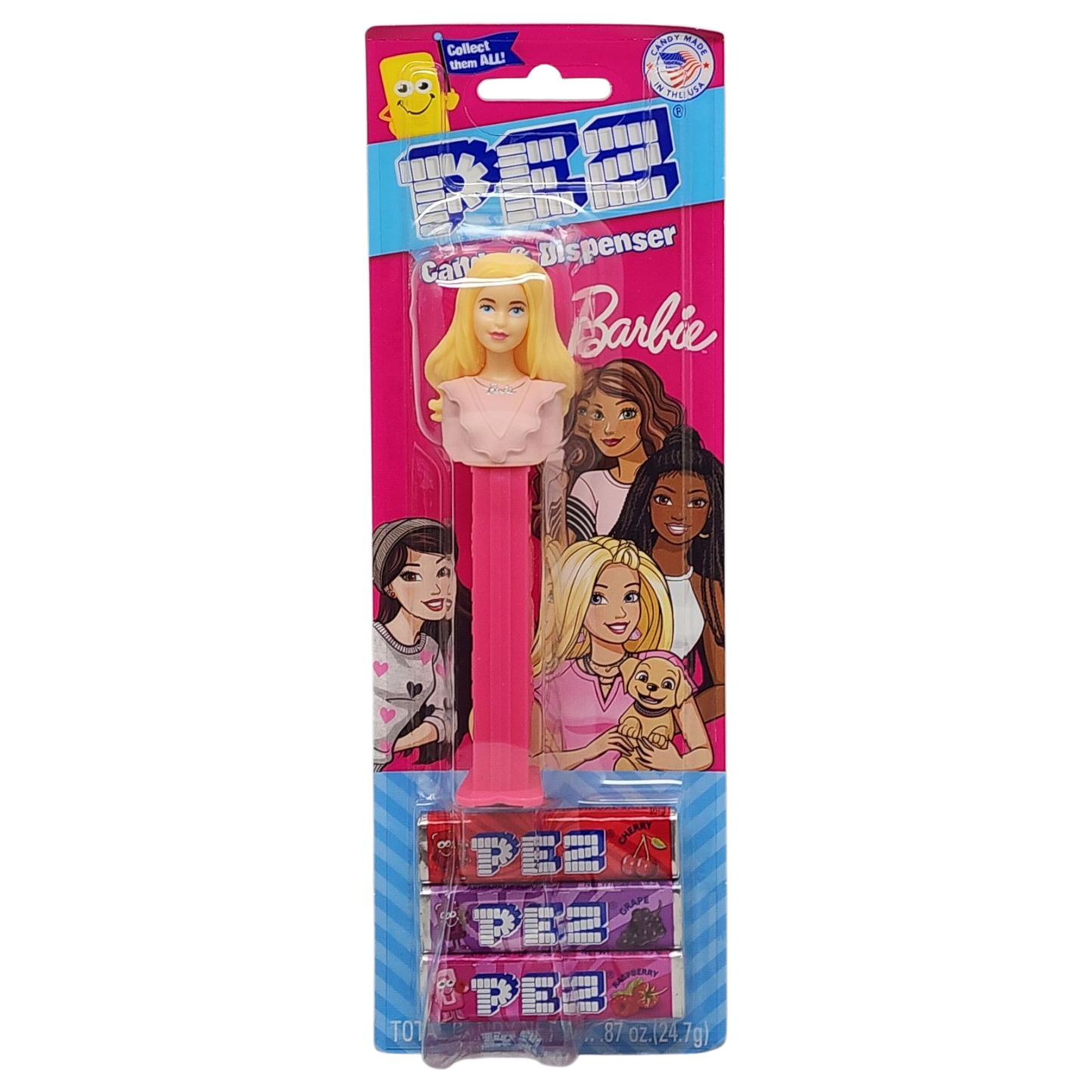 Pez Barbie Dispenser with 3 Candy rolls - Blond Barbie
