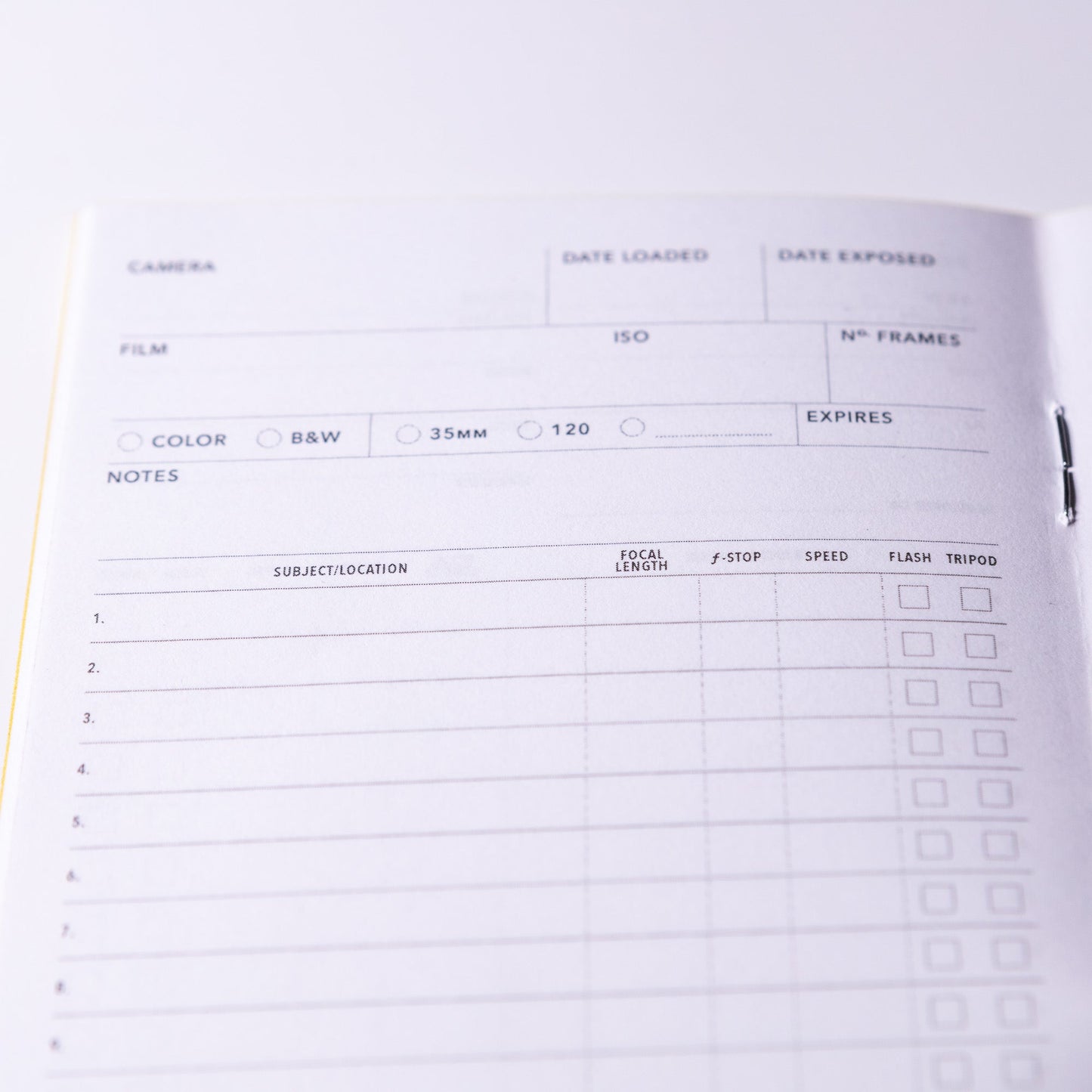 Film Photography Log | 35mm & 120 Film Logbook | WRKBKS