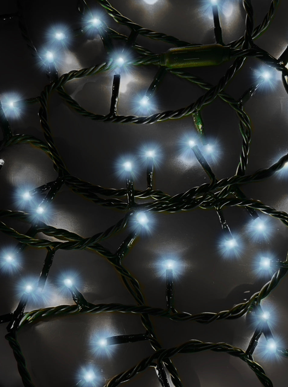 Jingle Bright 100 LED Light Set - Cool White - Green Wire