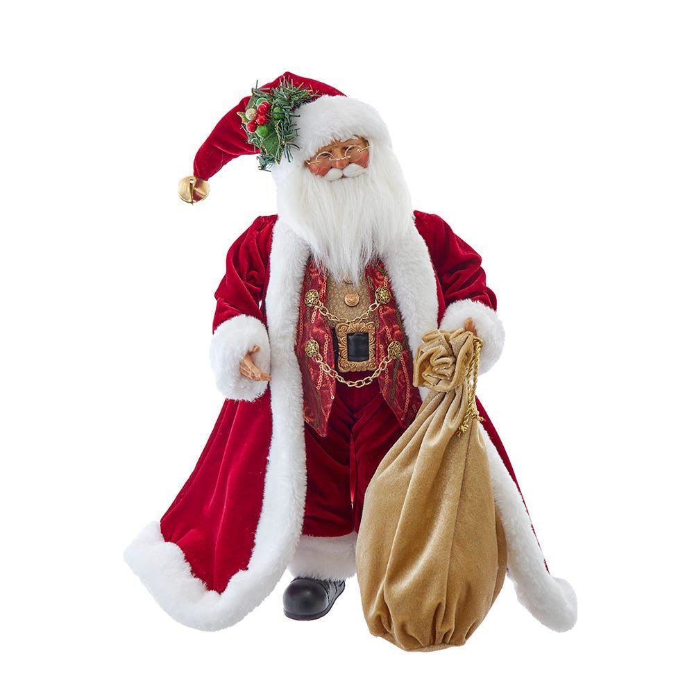 Jacqueline Kent Traditional Red Santa With Bag - 17 Inch
