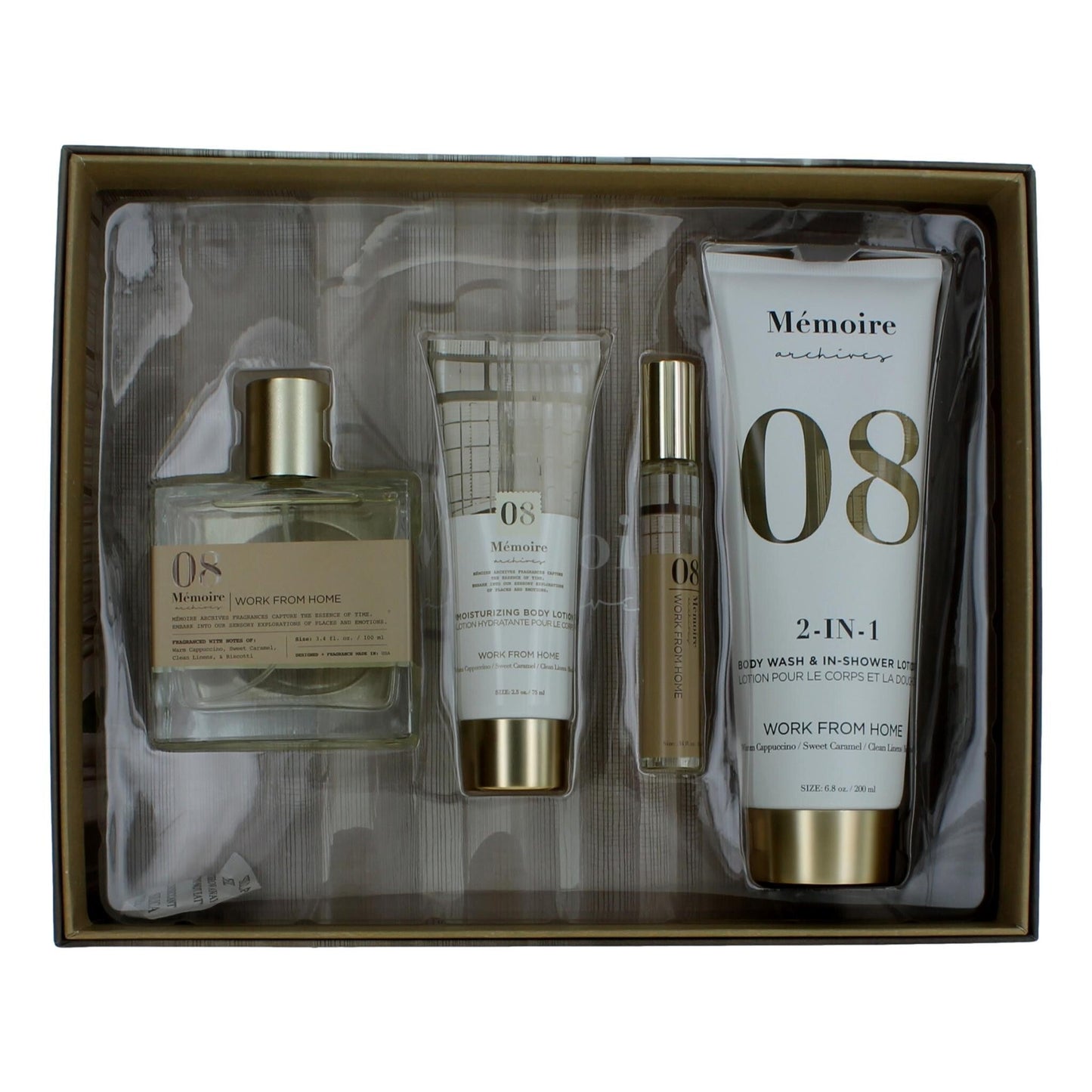 Work From Home by Memoire Archives, 4 Piece Gift Set for Unisex