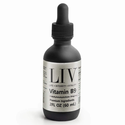 Vitamin B9 Folic Acid Liquid (5-MTHF 5,000mcg, 60 servings)