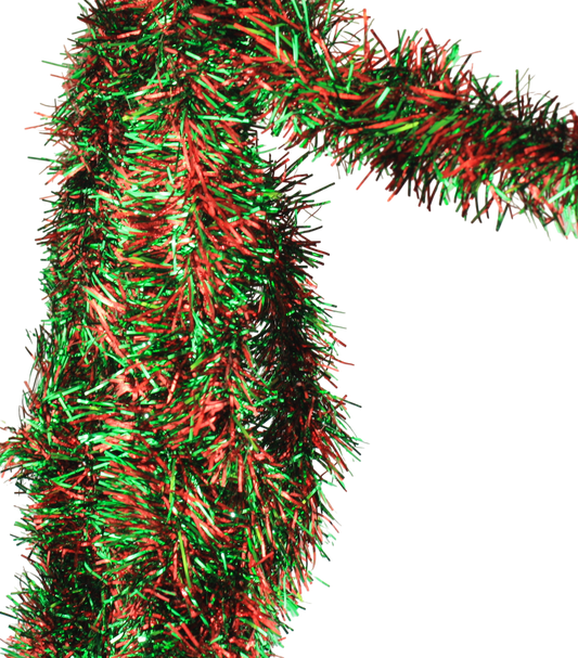 12 foot 5 Ply Deluxe Tinsel Garland - Red/Green