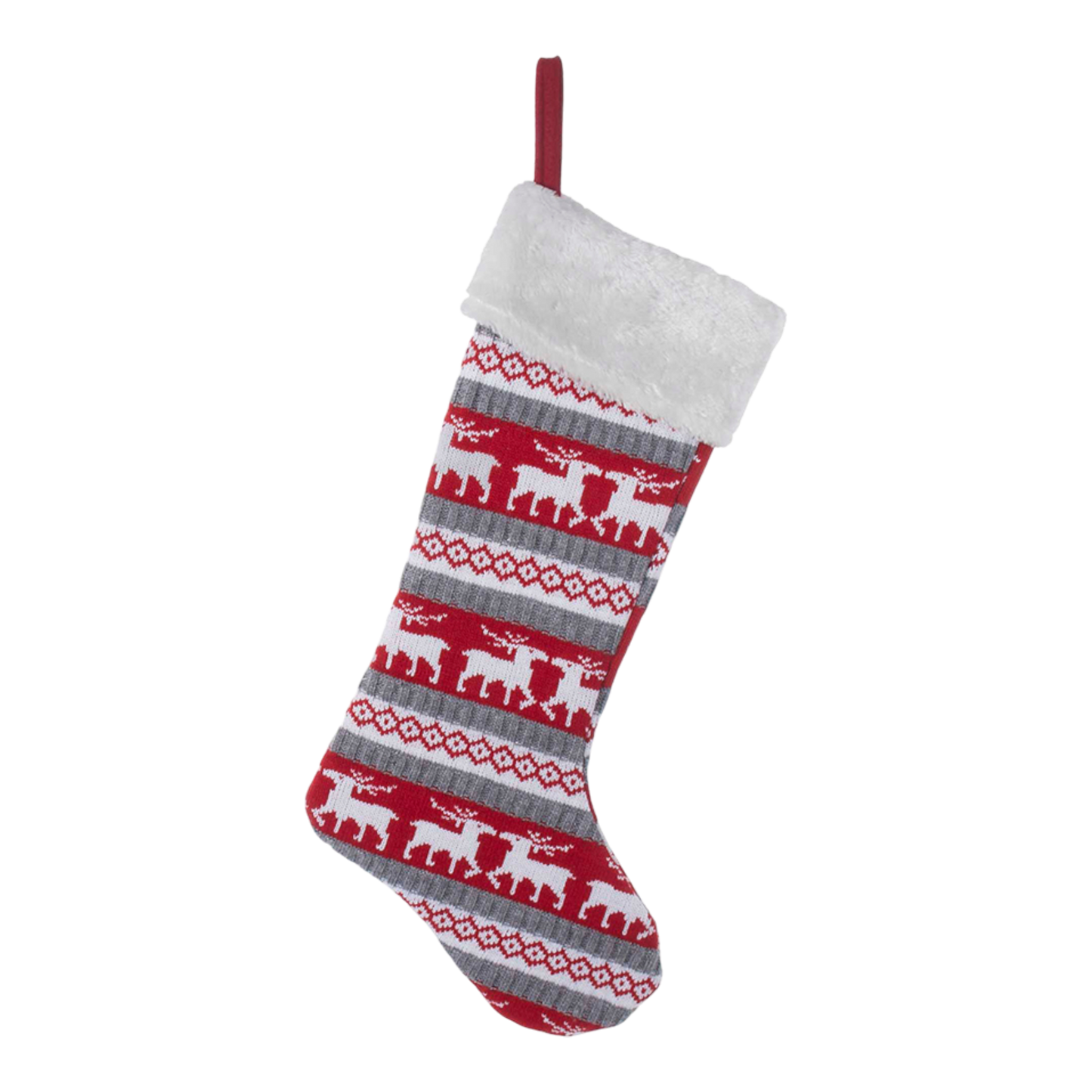 Reindeer & Snowflake Knit Stocking