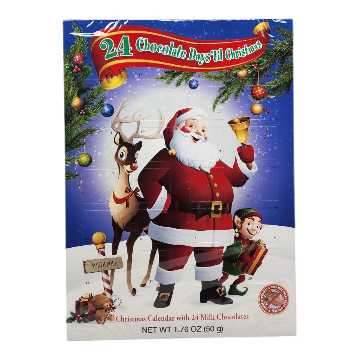 Chocolate Advent Calendar (1.76 oz) - Santa and Friends