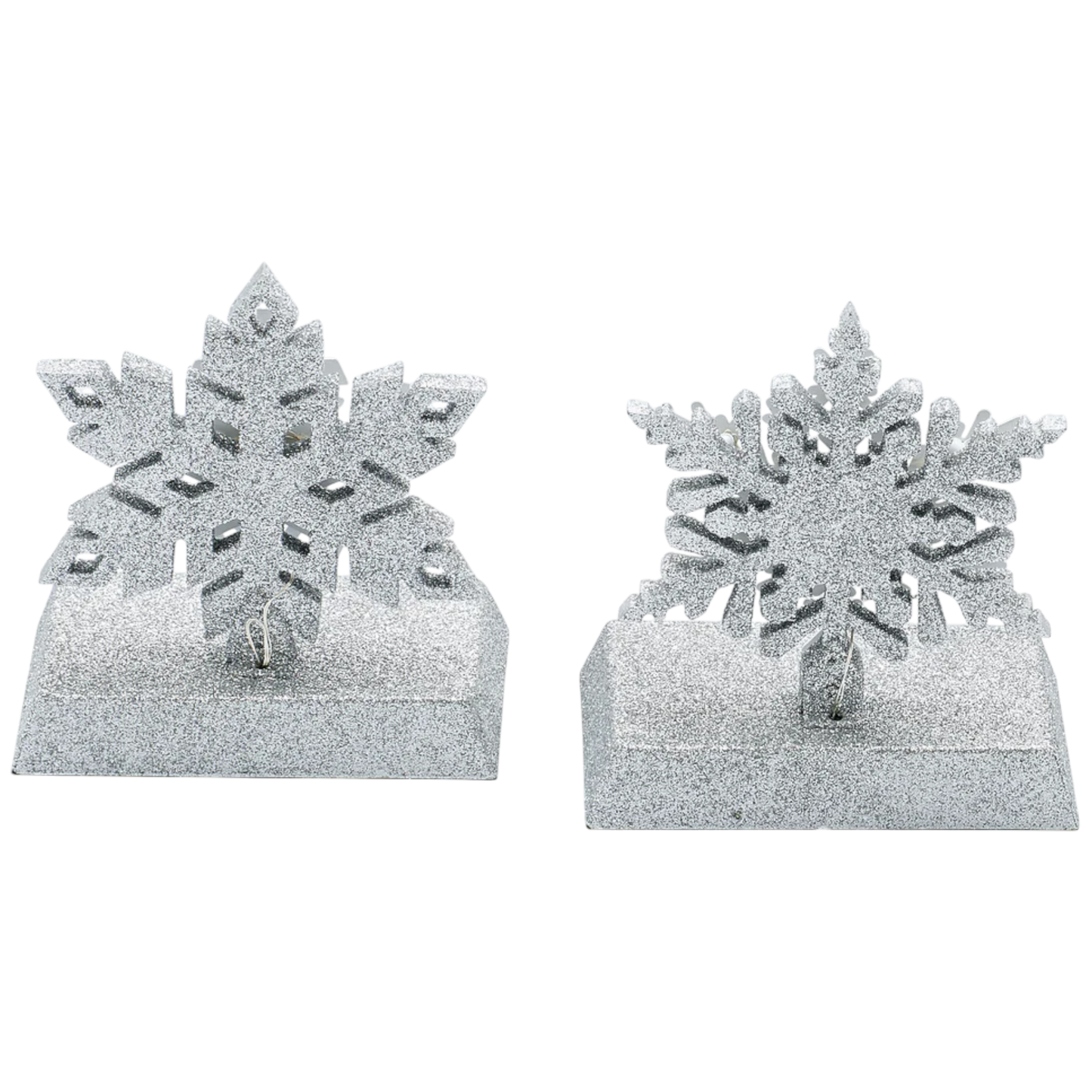 Lighted Snowflake Stocking Hanger - 2 Piece Set