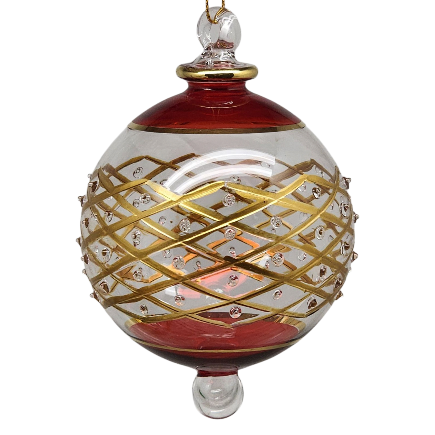 Crossed Lattice Stipple Ball - Red