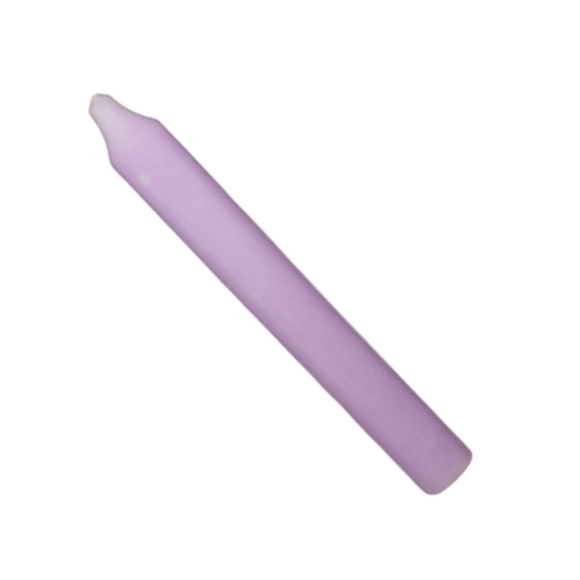 Rustic Taper Dinner Candle - 7 Inch Light Lilac