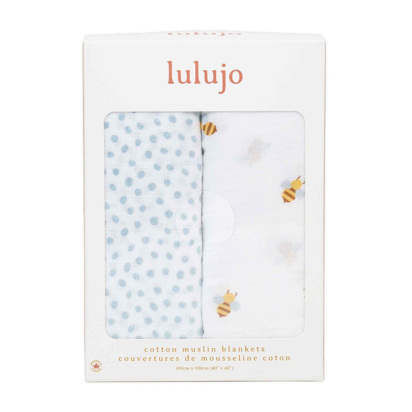 Lulujo Cotton Swaddles  Bees And Dots
