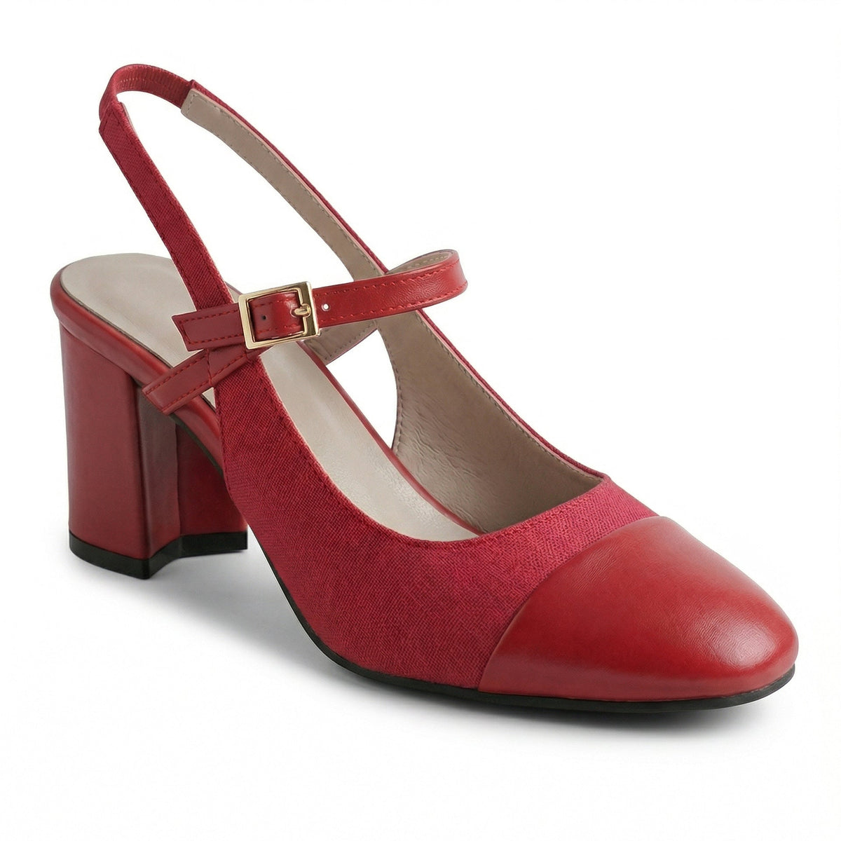 Women's Lambswool Plush-Lined High-Heel Buckle Shoes