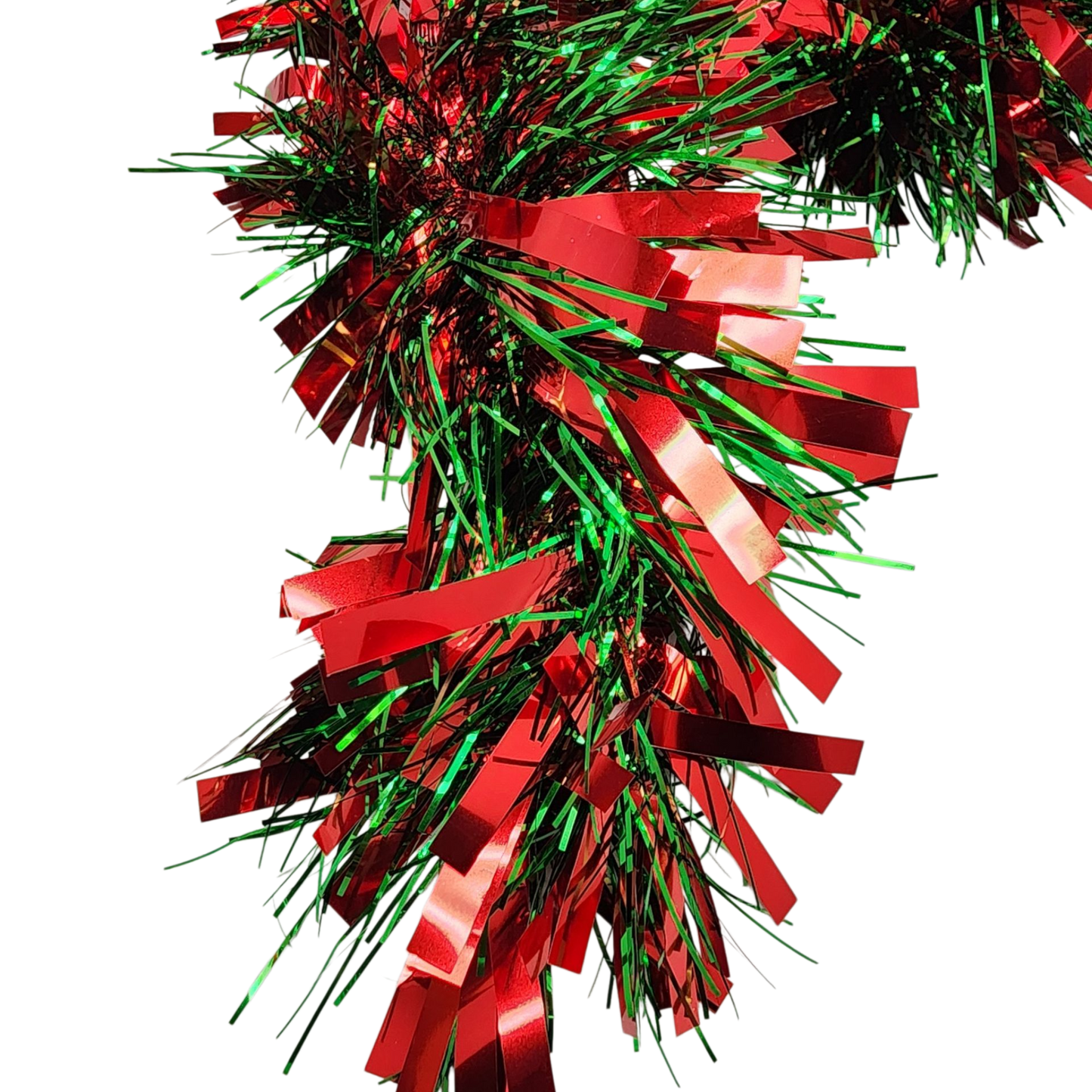 12 foot 6 Ply Luxury Tinsel Garland - Red/Green