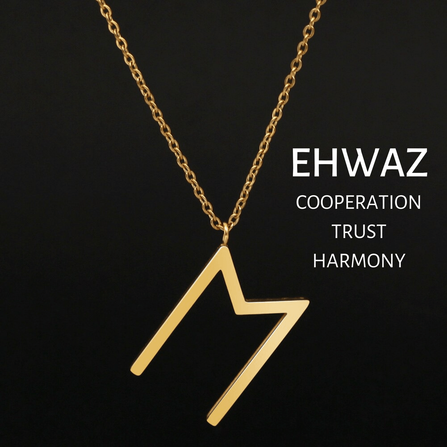 Viking Runes Tunic Stainless Steel Gold Necklaces