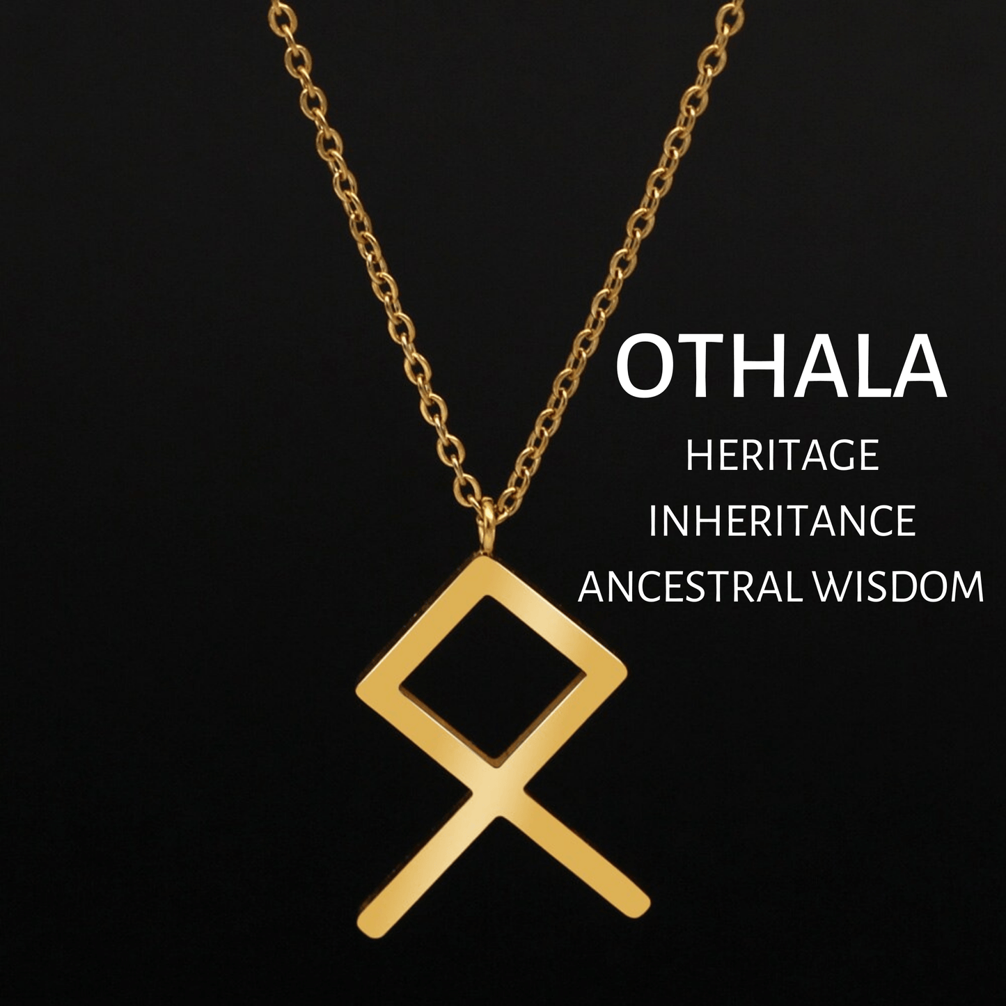 Viking Runes Tunic Stainless Steel Gold Necklaces
